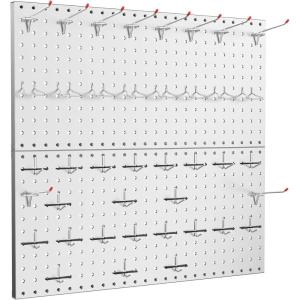 imageTORACK Metal Pegboard Wall Organizer 24quot x 24quot or 12quot x 48quot 70 PCS Tools Storage Pegboard for Garage Tool Organizer Peg Board with Pegboard Hooks for WorkbenchBlackGray