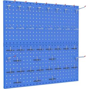imageTORACK Metal Pegboard Wall Organizer 24quot x 24quot or 12quot x 48quot 70 PCS Tools Storage Pegboard for Garage Tool Organizer Peg Board with Pegboard Hooks for WorkbenchBlackBlue