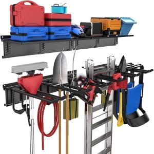 imageTORACK Tool Storage Rack Heavy Duty Steel Garage Wall Mount Garden Tool Organizer for Ladders Chairs Shovels Broom Power tools 8Pack 57quot11quot Mixed Hooks up to 800 lbsUpgraded Metal Rack