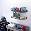 imageTORACK WallMounted Storage Shelves MixedSize Garage Wall Shelving for Closet ampamp Laundry Room HeavyDuty Floating Shelf Holds Up to 65 lbsWhiteBlack
