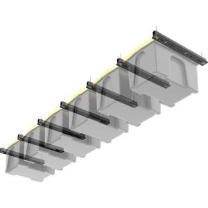 imageTORACK Garage Ceiling Bin Storage Rack Adjustable Heavy Duty Overhead Tote Storage Railsfor 6 Bins Bins are not includedfor 6 bins