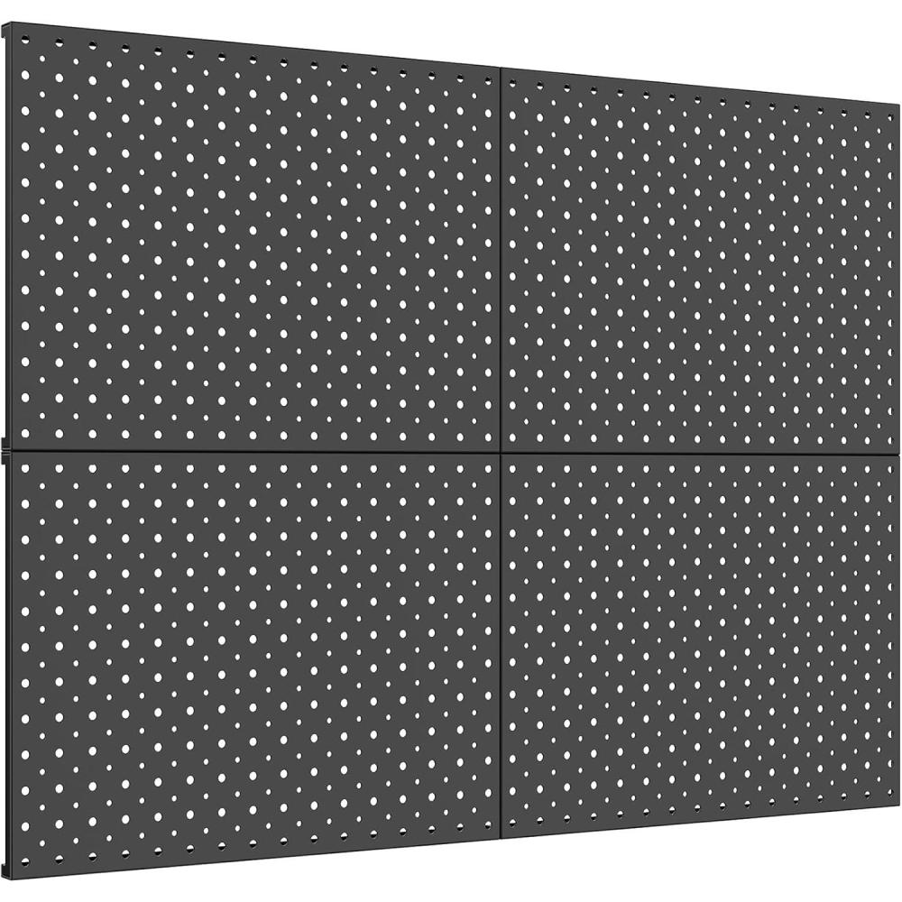 imageTORACK 4Pcs 12quotx16quot Metal Pegboard Panels for Garage Workbench Shop Shed Tool Organizer Peg Board with 18quot ampamp 14quot Holes Modular WallMounted Pegboard for Pegboard Hooks BlackBlack
