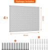 imageTORACK 4Pcs 12quotx16quot Metal Pegboard Panels for Garage Workbench Shop Shed Tool Organizer Peg Board with 18quot ampamp 14quot Holes Modular WallMounted Pegboard for Pegboard Hooks BlackGray