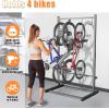 imageTORACK Freestanding Bike Storage Stand for Garage Heavy Duty 7 Bikes and 7 Helmets Vertical Bike Storage Stand Floor Bike Storage RackStand for 4 bikes