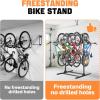 imageTORACK Freestanding Bike Storage Stand for Garage Heavy Duty 7 Bikes and 7 Helmets Vertical Bike Storage Stand Floor Bike Storage RackStand for 7 bikes