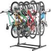 imageTORACK Freestanding Bike Storage Stand for Garage Heavy Duty 7 Bikes and 7 Helmets Vertical Bike Storage Stand Floor Bike Storage RackStand for 7 bikes