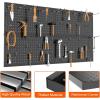 imageTORACK 4 PCS Metal Pegboard Panels12quot x 24quot for Wall Garage Tools Pegboard for Workbench Modular Peg Board Tool Organizer Board Kit for Pegboard HooksPack of 4 BlackBlack