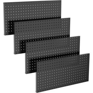 imageTORACK 4 PCS Metal Pegboard Panels12quot x 24quot for Wall Garage Tools Pegboard for Workbench Modular Peg Board Tool Organizer Board Kit for Pegboard HooksPack of 4 BlackBlack