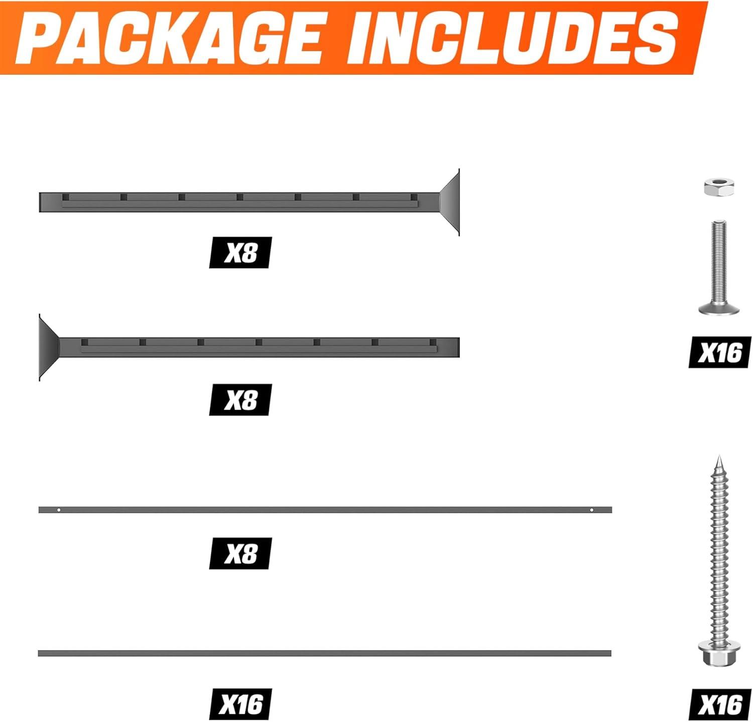 imageTORACK Wall Mounted 8 27Gallon Totes Storage Rackno Bins HeavyDuty Metal Bins Storage Shelf for Garage Fits Standard Storage Tote SpaceSaving Bin Holder for Home Basement ampamp Workshop