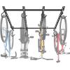 imageTORACK Ceiling Bike Rack for Garage CeilingMounted Bicycle Storage Hooks for 4 Bikes Horizontal or 8 Bikes Vertical Adjustable Overhead Bicycle Hooks for Mountain Road and Kids Bike