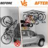 imageTORACK Ceiling Bike Rack for Garage CeilingMounted Bicycle Storage Hooks for 4 Bikes Horizontal or 8 Bikes Vertical Adjustable Overhead Bicycle Hooks for Mountain Road and Kids Bike