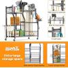 imageTORACK Garden Tool Organizer with Wheels Rakes Shovels Yard Tools Stand for Garage Shed Garden IndoorOutdoor LongHandled Tools CartTool Stand with Extra Shelves