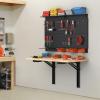 imageTORACK Heavy Duty Wall Mounted Folding Workbench SpaceSaving Collapsible Wall TableDesk for Garage Workshop Holds Up to 550 lbsBoard Size 4725 x 2275 in32x18 inch