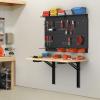 imageTORACK Heavy Duty Wall Mounted Folding Workbench SpaceSaving Collapsible Wall TableDesk for Garage Workshop Holds Up to 550 lbsBoard Size 4725 x 2275 in4725x2275 inch