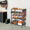 imageTORACK Rolling Power Tool Storage Cart 4Tier Large Drill Organizer with Slots for 12 Drills Freestanding Cordless Tool Rack with Wheels for Garage amp Workshop