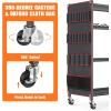 imageTORACK Rolling Power Tool Storage Cart 4Tier Large Drill Organizer with Slots for 12 Drills Freestanding Cordless Tool Rack with Wheels for Garage amp Workshop