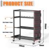 imageTORACK Rolling Power Tool Storage Cart 4Tier Large Drill Organizer with Slots for 12 Drills Freestanding Cordless Tool Rack with Wheels for Garage amp Workshop