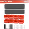imageTORACK WallMounted Storage Bins 16 Plastic Bins for Tools Organization in Garage Craft Room and Shop4Pack BlueOrange