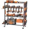 imageTORACK Rolling Power Tool Storage Cart 4Tier Large Drill Organizer with Slots for 12 Drills Freestanding Cordless Tool Rack with Wheels for Garage amp Workshop