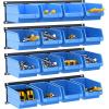 imageTORACK WallMounted Storage Bins 16 Plastic Bins for Tools Organization in Garage Craft Room and Shop4Pack BlueBlueblack