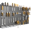 image:imageTORACK Garage Tools Organizer Boards Kit with Hooks Modular WallMounted Tool Storage Pegboard for WorkbenchBlack 4 Panels with HooksBlack
