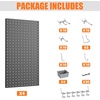 image:imageTORACK Garage Tools Organizer Boards Kit with Hooks Modular WallMounted Tool Storage Pegboard for WorkbenchBlack 4 Panels with HooksBlack