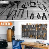 image:imageTORACK Garage Tools Organizer Boards Kit with Hooks Modular WallMounted Tool Storage Pegboard for WorkbenchBlack 4 Panels with HooksBlack