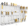 image:imageTORACK Garage Tools Organizer Boards Kit with Hooks Modular WallMounted Tool Storage Pegboard for WorkbenchBlack 4 Panels with HooksGray