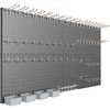 image:imageTORACK Garage Tools Organizer Boards Kit with Hooks Modular WallMounted Tool Storage Pegboard for WorkbenchBlack 4 Panels with HooksBlack