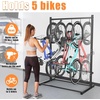 image:imageTORACK Garage Freestanding Hanging Bike Stand with Wheels Heavy Duty Rolling 5 Bikes Vertical Bike Storage Stand Floor Bike Storage Rackfor 5 BikesBike stand for 5 bikes