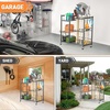 image:imageTORACK Garden Tool Stand with Wheels Rakes Shovels Holder Yard Tools Organizer for Garage Garden Shed IndoorOutdoor LongHandled Tools CartTool stand with side shelvesTool stand with side shelves
