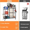image:imageTORACK Garden Tool Stand with Wheels Rakes Shovels Holder Yard Tools Organizer for Garage Garden Shed IndoorOutdoor LongHandled Tools CartTool stand with side shelvesTool stand with side shelves