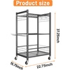 image:imageTORACK Garden Tool Stand with Wheels Rakes Shovels Holder Yard Tools Organizer for Garage Garden Shed IndoorOutdoor LongHandled Tools CartTool stand with side shelvesTool stand